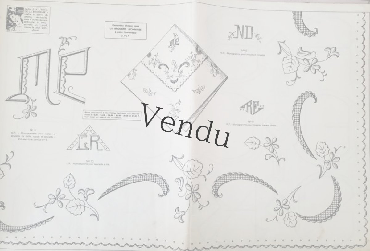画像2: フランス 1960年代  刺繍アルファベット図案  LA BRODERIE LYONNAISE (2)