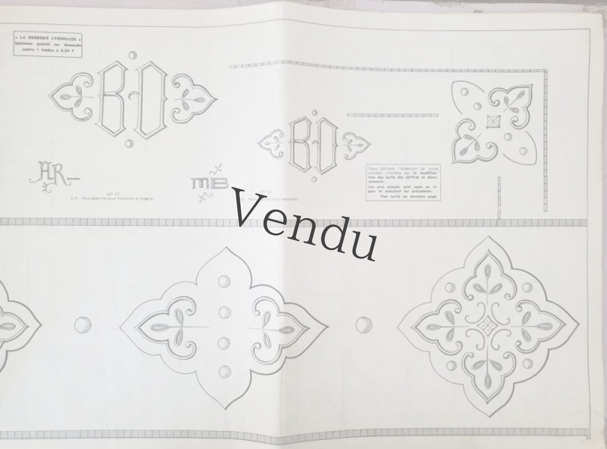 画像4: フランス 1960年代  刺繍アルファベット図案  LA BRODERIE LYONNAISE (4)