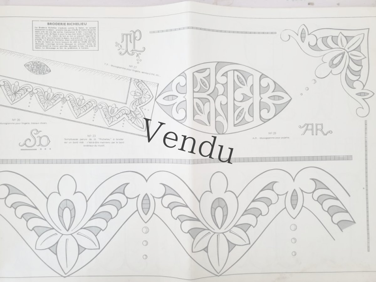 画像5: フランス 1960年代  刺繍アルファベット図案  LA BRODERIE LYONNAISE (5)