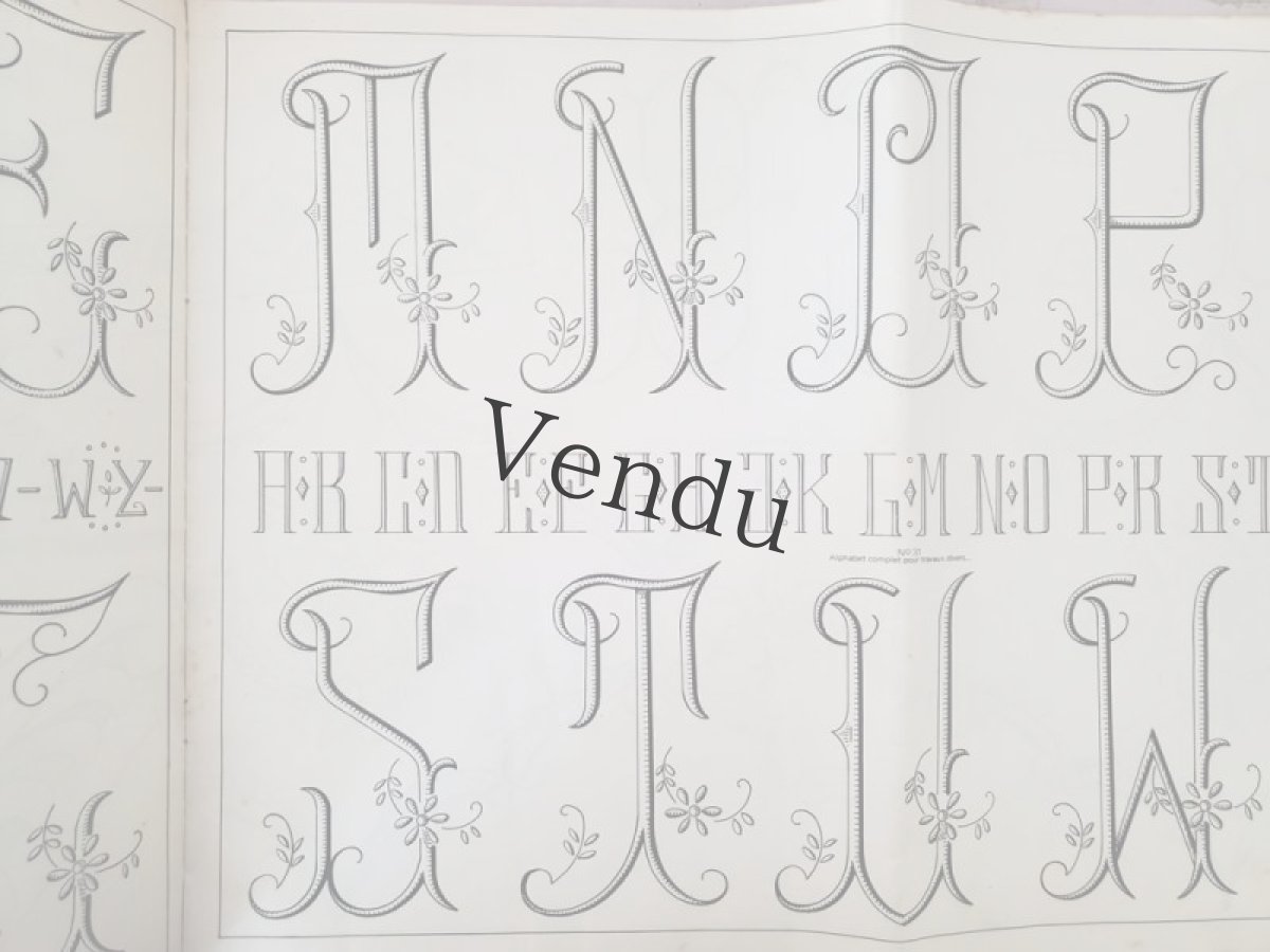画像6: フランス 1960年代  刺繍アルファベット図案  LA BRODERIE LYONNAISE (6)