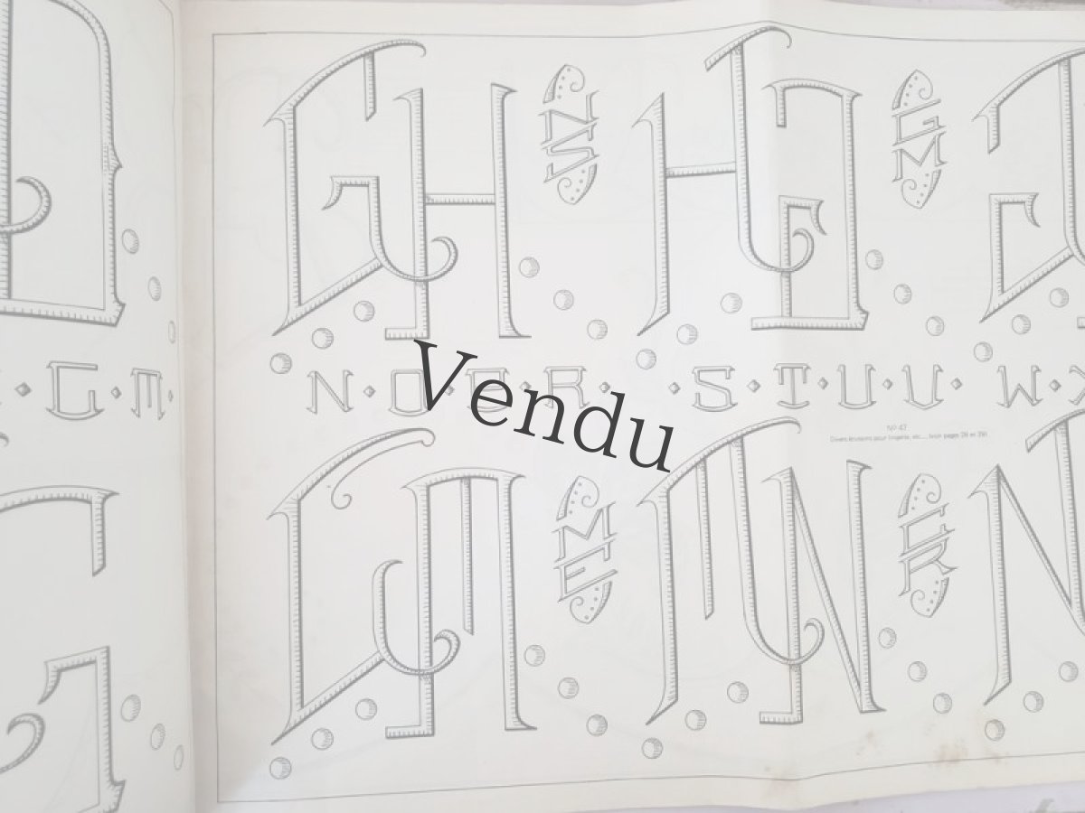 画像7: フランス 1960年代  刺繍アルファベット図案  LA BRODERIE LYONNAISE (7)