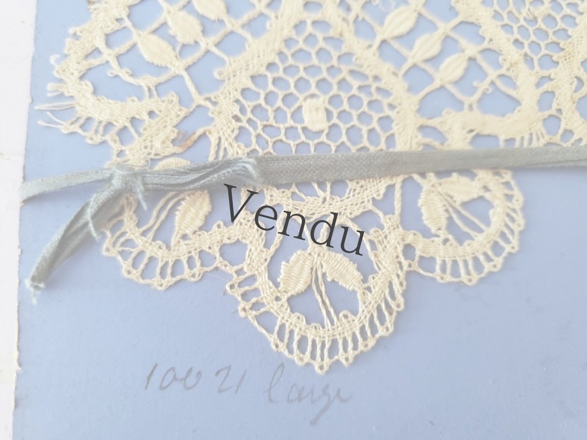 画像9: フランス 1890年 ラベル付きレースモチーフ 4点セット (9)