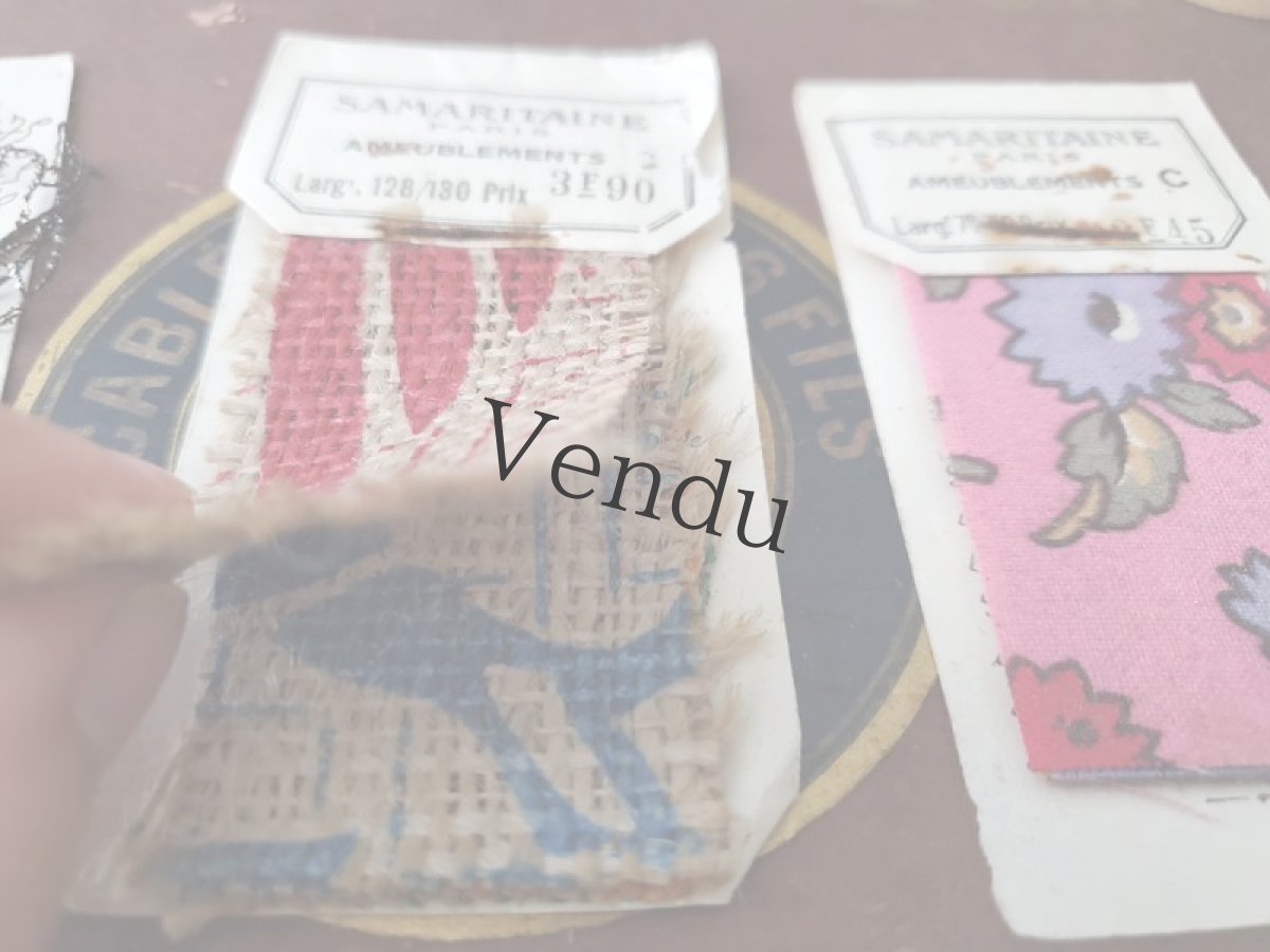 画像10: フランスアンティーク SAMARITAINE 生地サンプルセット (10)