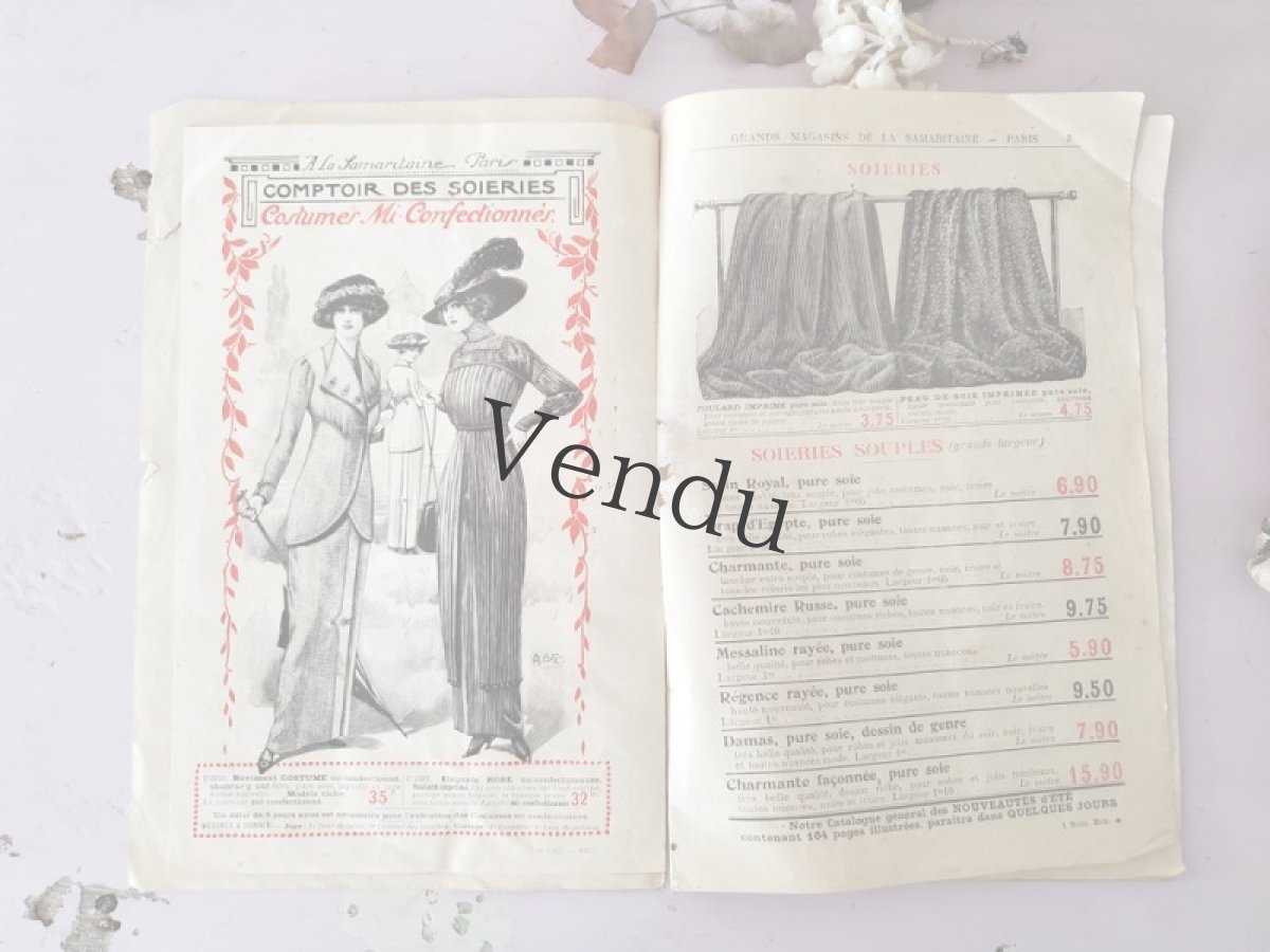画像4: フランス 1913年 SAMARITAINE / NOUVEAUTÉS ÉTÉ 生地サンプル付きカタログ (4)