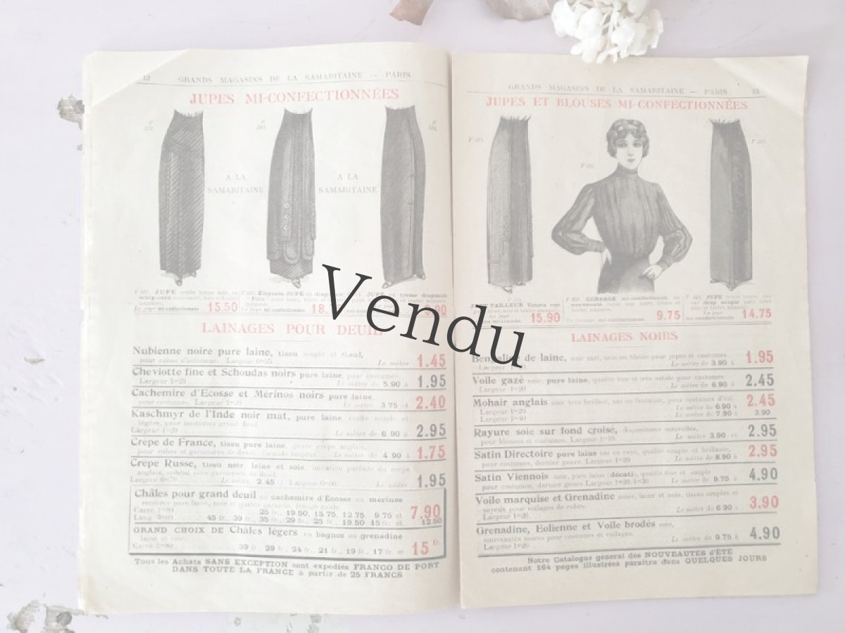 画像5: フランス 1913年 SAMARITAINE / NOUVEAUTÉS ÉTÉ 生地サンプル付きカタログ (5)
