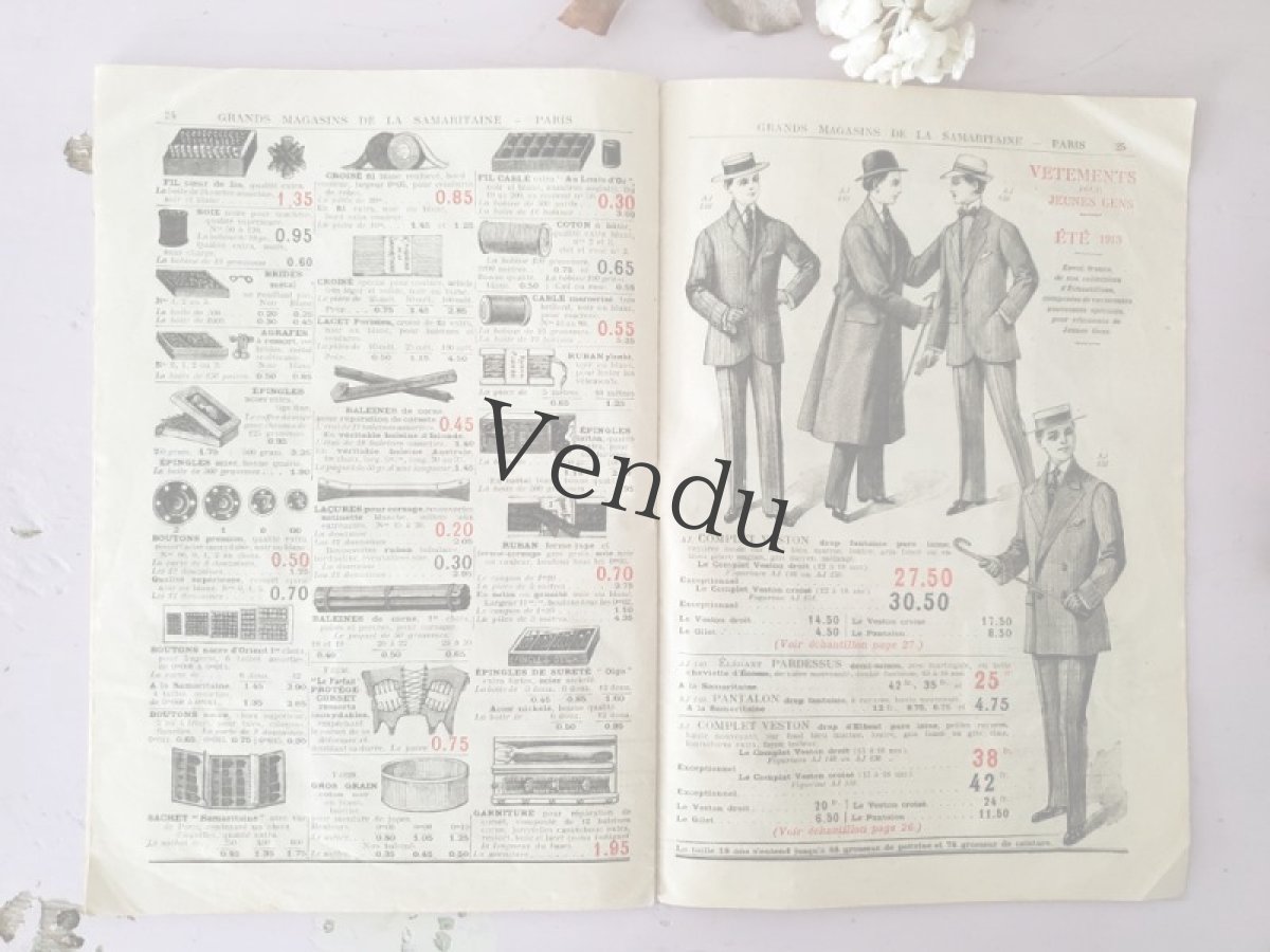 画像8: フランス 1913年 SAMARITAINE / NOUVEAUTÉS ÉTÉ 生地サンプル付きカタログ (8)
