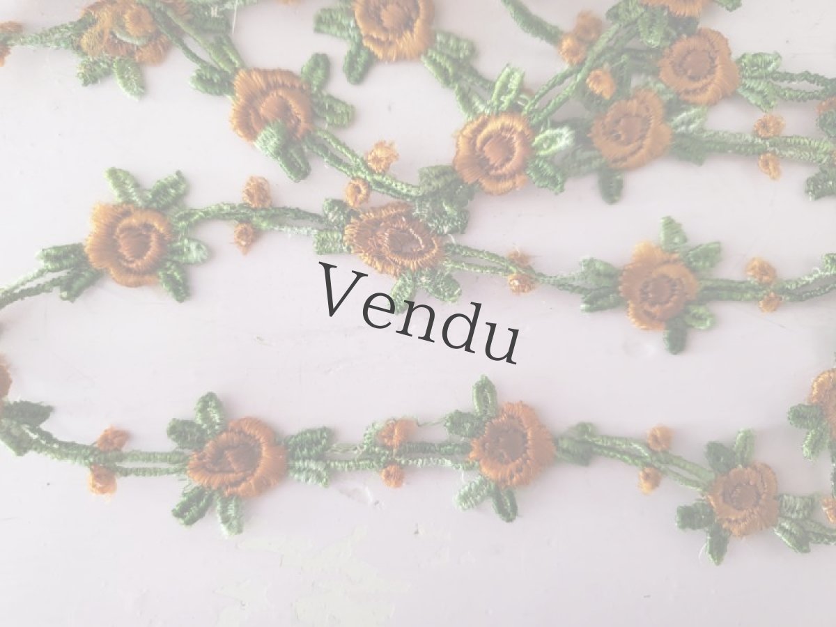 画像2: フランスヴィンテージ　ばらのトリム 50cm〜 (2)