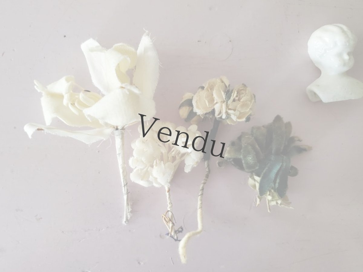 画像2: フランスアンティーク　布花ミニブーケ (2)