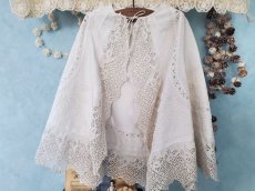 画像1: フランスヴィンテージ　子ども用ケープ Broderie Anglaise (1)