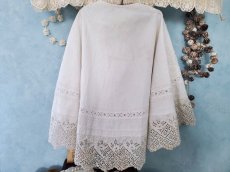 画像6: フランスヴィンテージ　子ども用ケープ Broderie Anglaise (6)