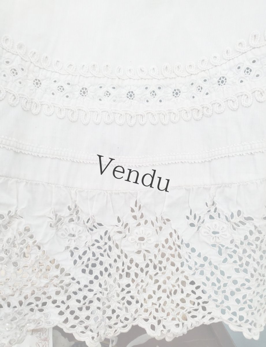 画像3: フランスヴィンテージ　子ども用ケープ Broderie Anglaise (3)