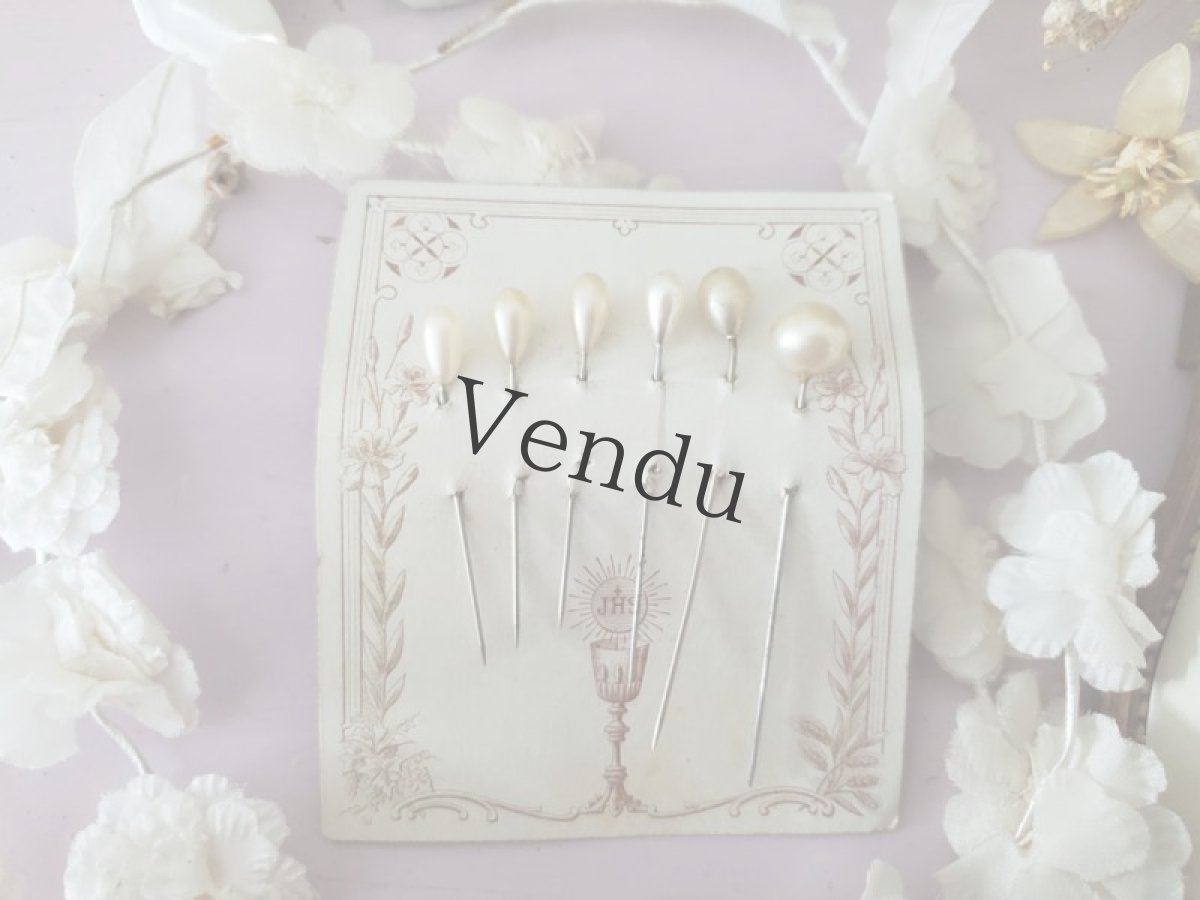 画像1: フランスアンティーク　パールのエパングルセット (1)