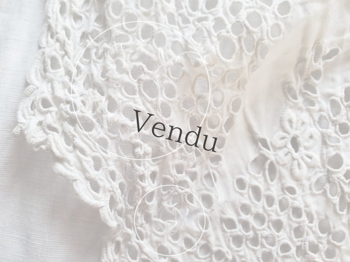 画像11: フランスヴィンテージ　子ども用ケープ Broderie Anglaise (11)