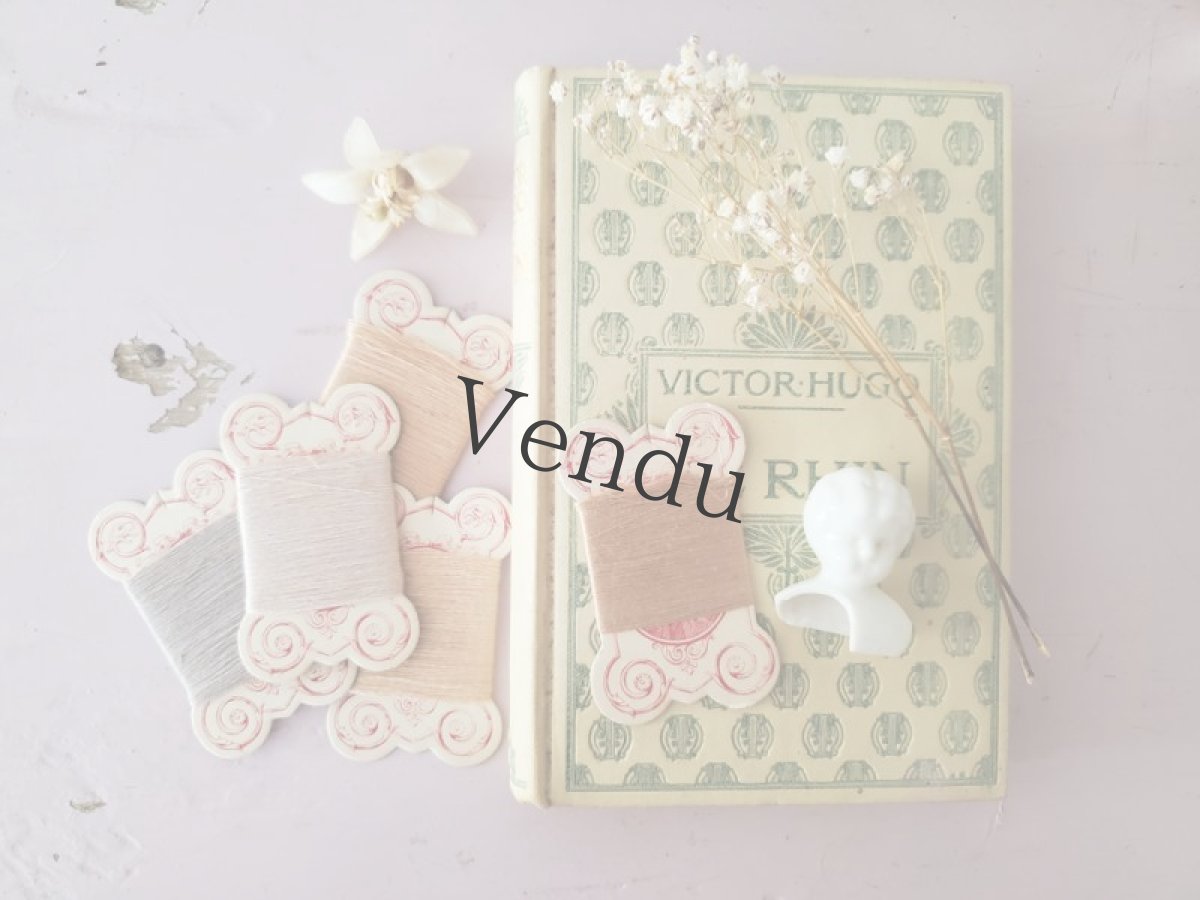 画像6: フランスアンティーク 糸巻き DL ニュアンスベージュA (6)