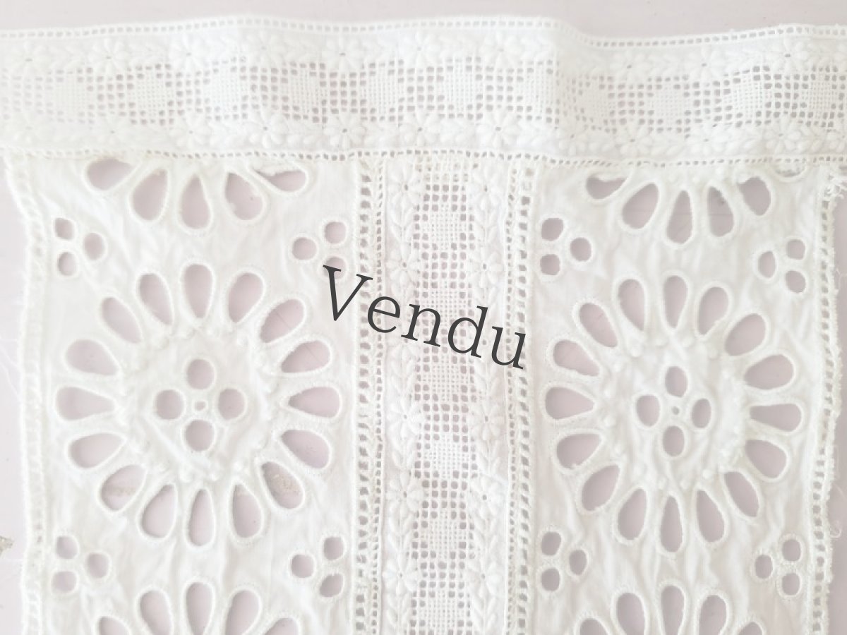 画像2: フランス蚤の市　カットワーク刺繍飾り はぎれ (2)