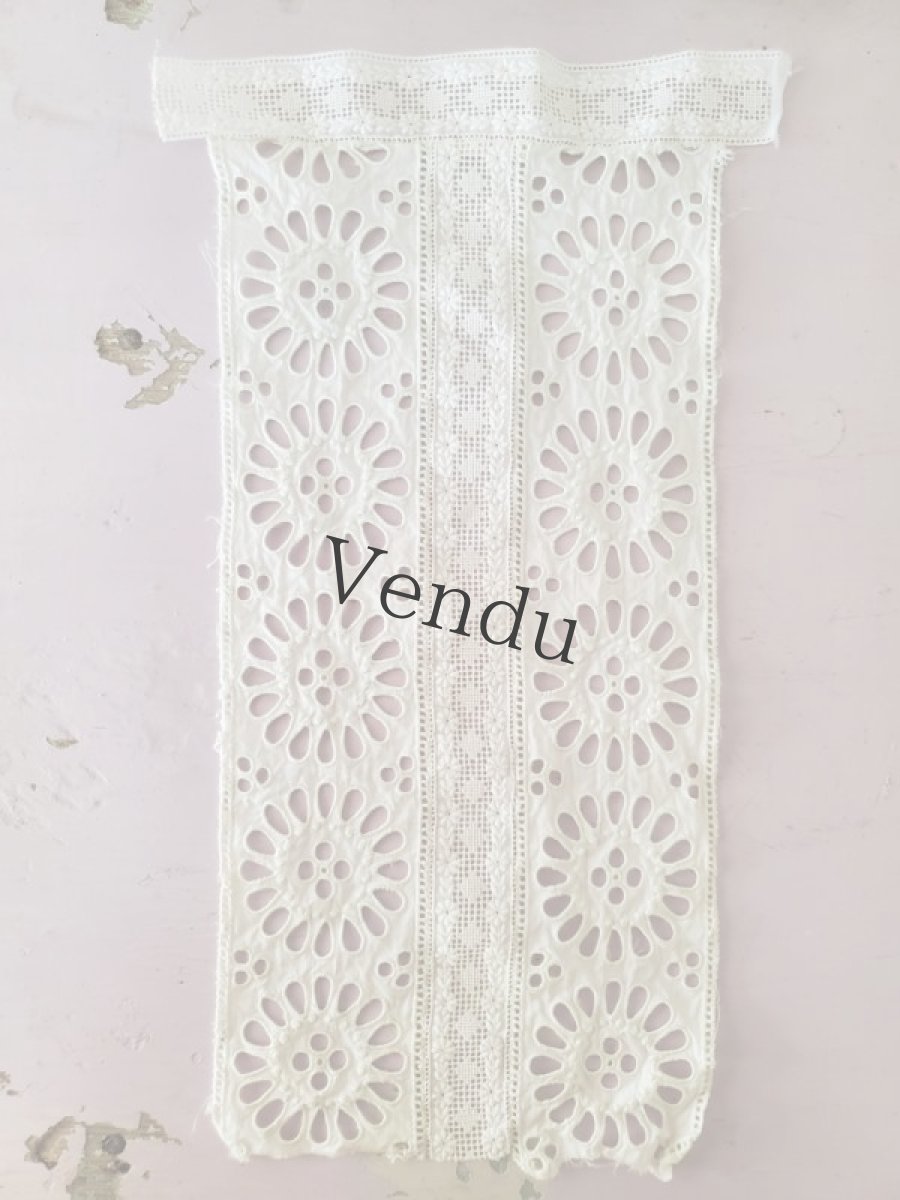 画像3: フランス蚤の市　カットワーク刺繍飾り はぎれ (3)