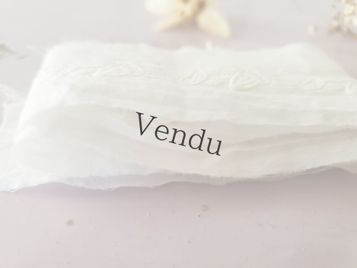 画像4: フランスヴィンテージ　白糸刺繍レースブレード どんぐり 86cm (4)