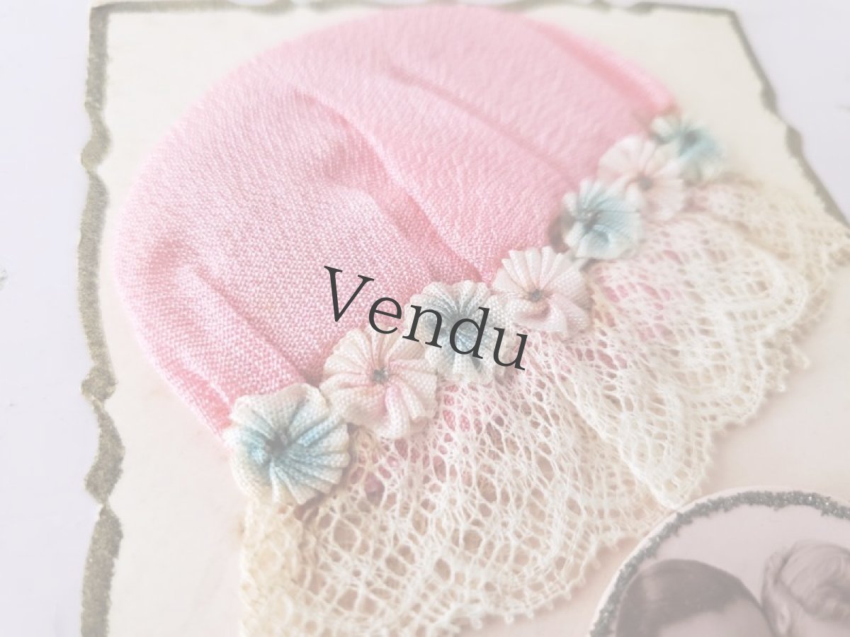 画像3: フランスアンティーク Ste-Catherine ボネ ポストカード ピンク (3)