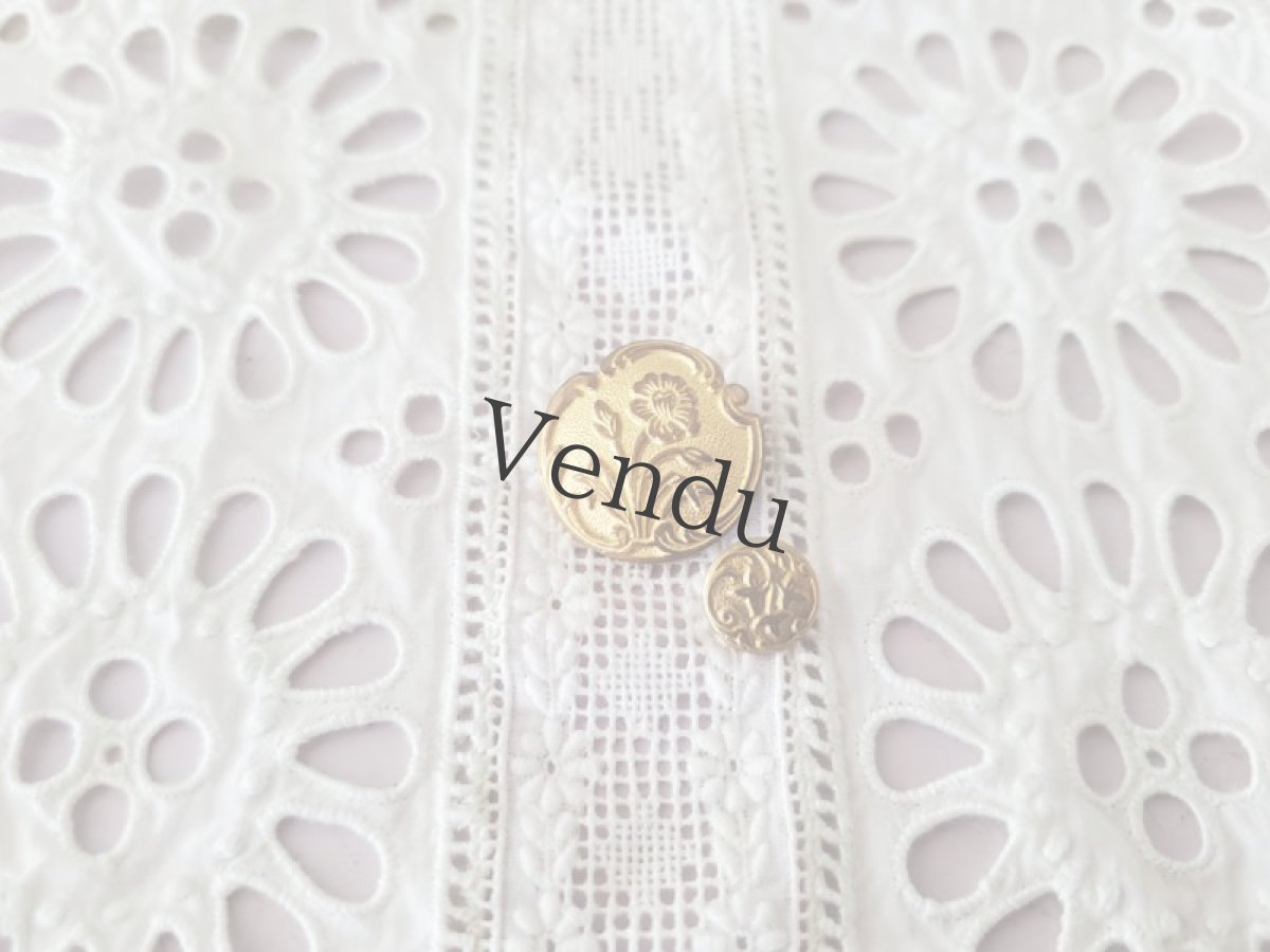 画像4: フランス1900年前後　アール=ヌーヴォー 極小メタルボタン 8mm (4)