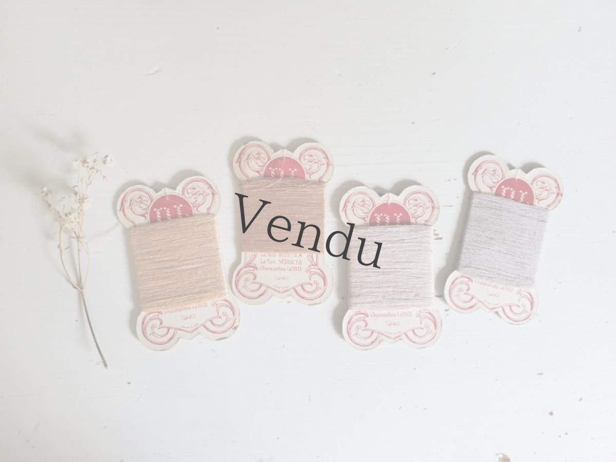 画像4: フランスアンティーク 糸巻き DL ニュアンスベージュA (4)