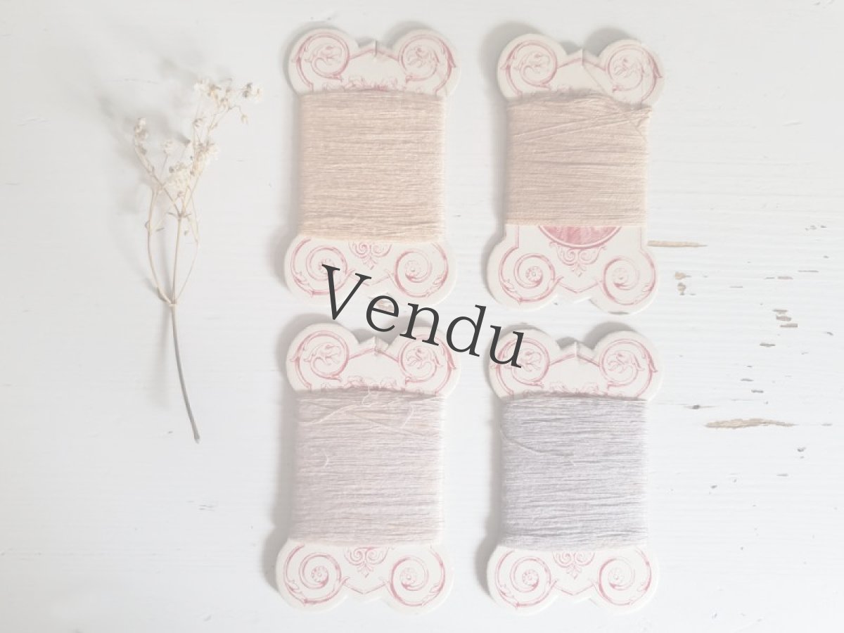 画像5: フランスアンティーク 糸巻き DL ニュアンスベージュA (5)