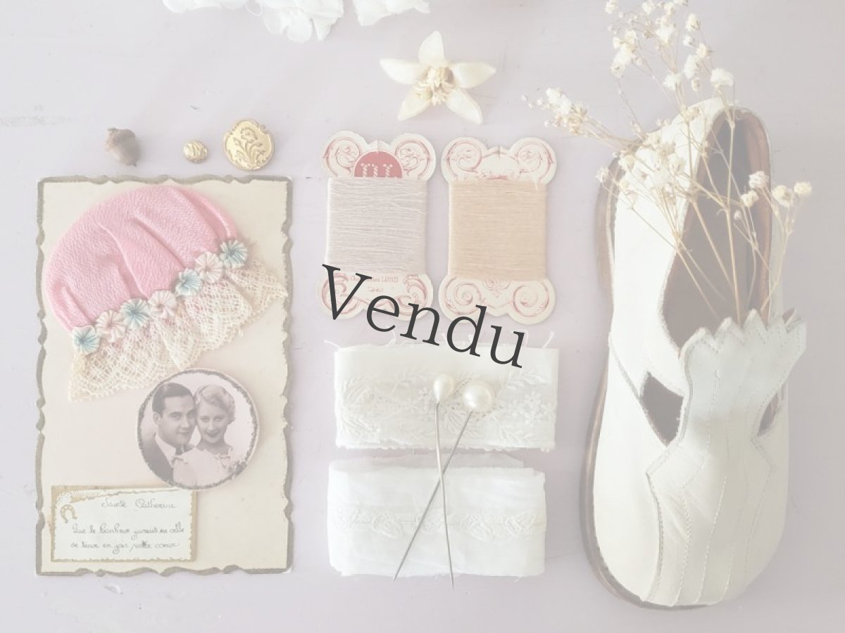 画像7: フランスアンティーク 糸巻き DL ニュアンスベージュA (7)