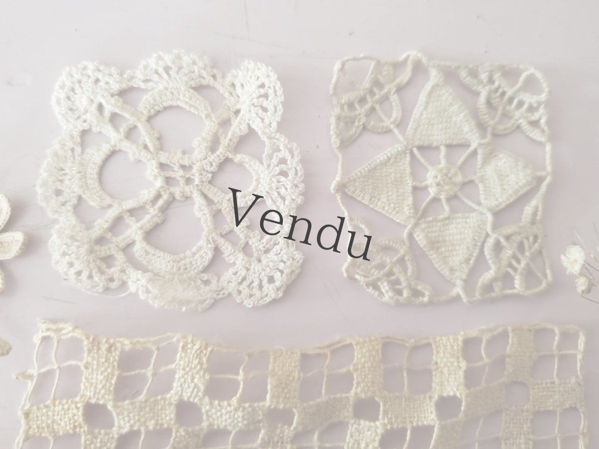 画像5: フランスアンティーク　レースモチーフセット (5)