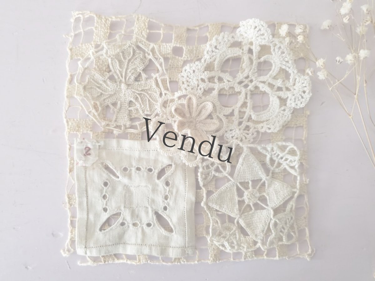 画像7: フランスアンティーク　レースモチーフセット (7)