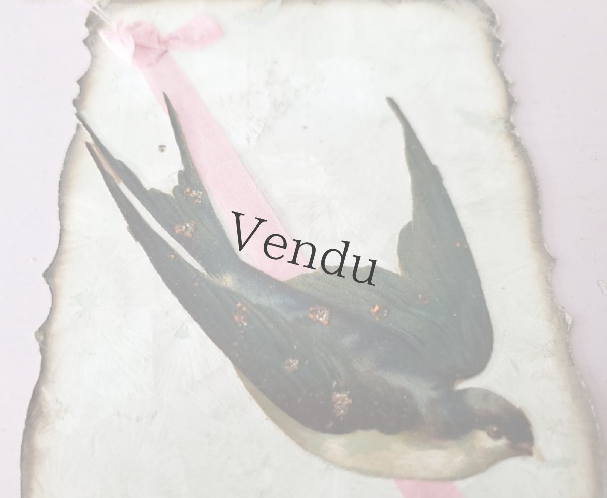 画像3: フランス 1900-1940年 Bonne Année 切手つきポストカード ツバメ (3)