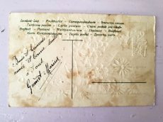 画像4: フランス 1900-1940年 Heureuse Année ポストカード ツバメとお花 (4)
