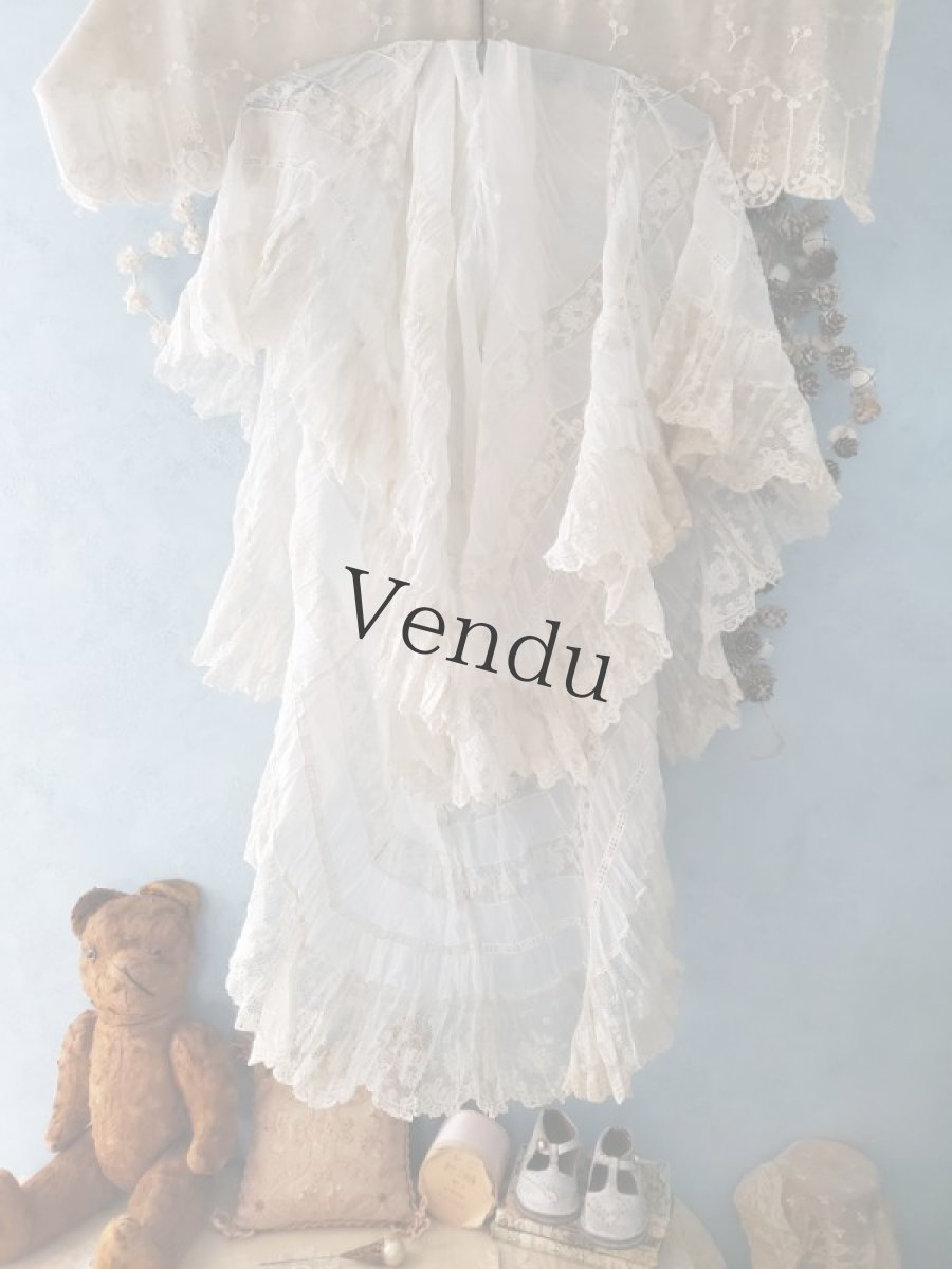 画像7: フランスアンティーク　ジュポンの裾はぎれ　ヴァランシエンヌレース200cm(400cm) (7)