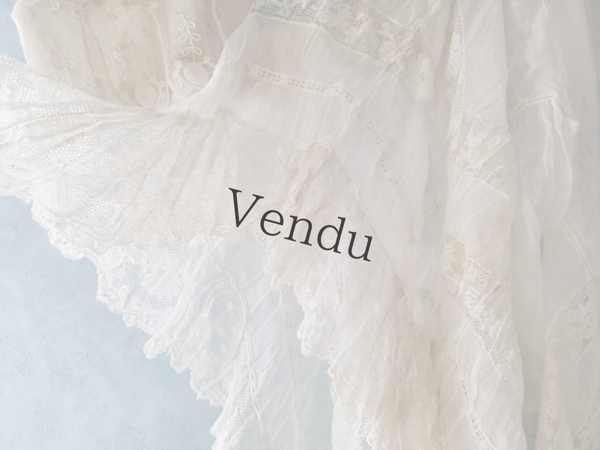 画像9: フランスアンティーク　ジュポンの裾はぎれ　ヴァランシエンヌレース200cm(400cm) (9)