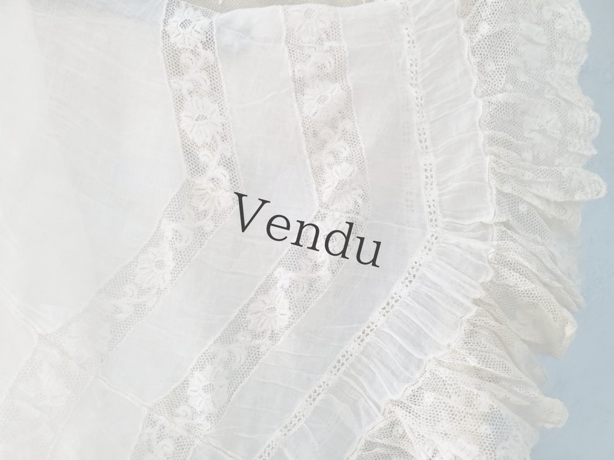 画像10: フランスアンティーク　ジュポンの裾はぎれ　ヴァランシエンヌレース200cm(400cm) (10)