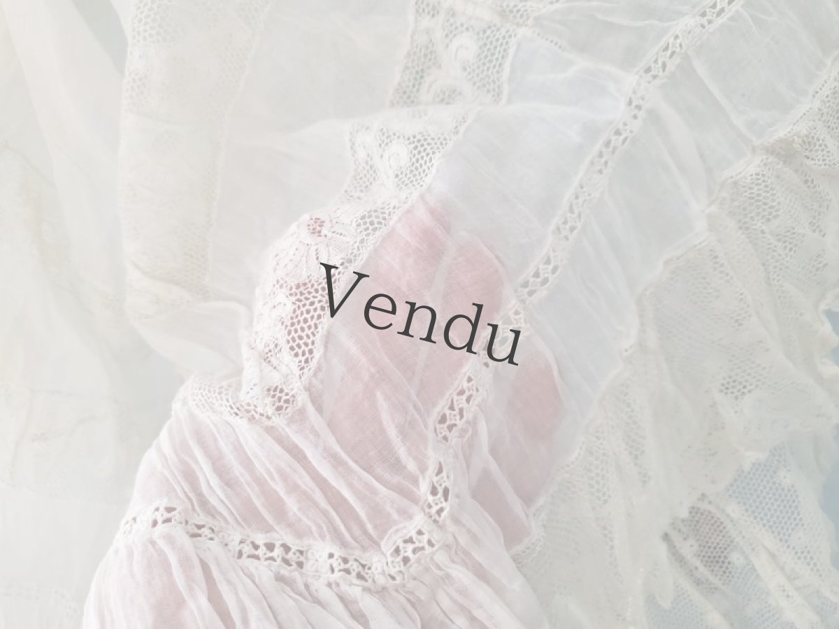 画像11: フランスアンティーク　ジュポンの裾はぎれ　ヴァランシエンヌレース200cm(400cm) (11)