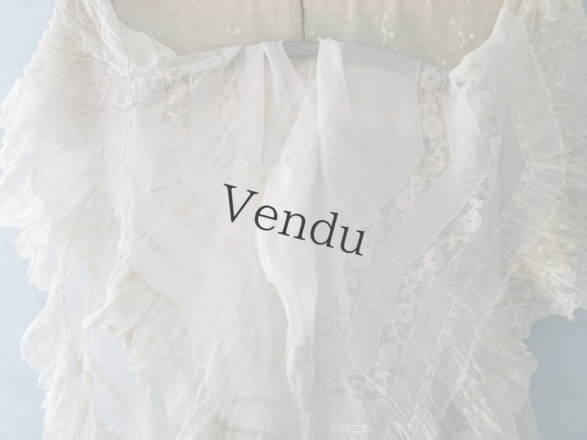 画像8: フランスアンティーク　ジュポンの裾はぎれ　ヴァランシエンヌレース200cm(400cm) (8)