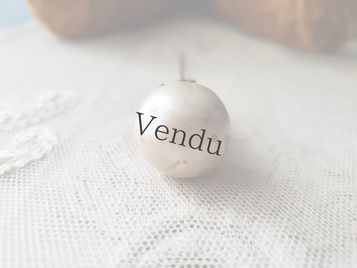 画像4: フランスアンティーク　メタル装飾パールのハットピン 12.5cm (4)