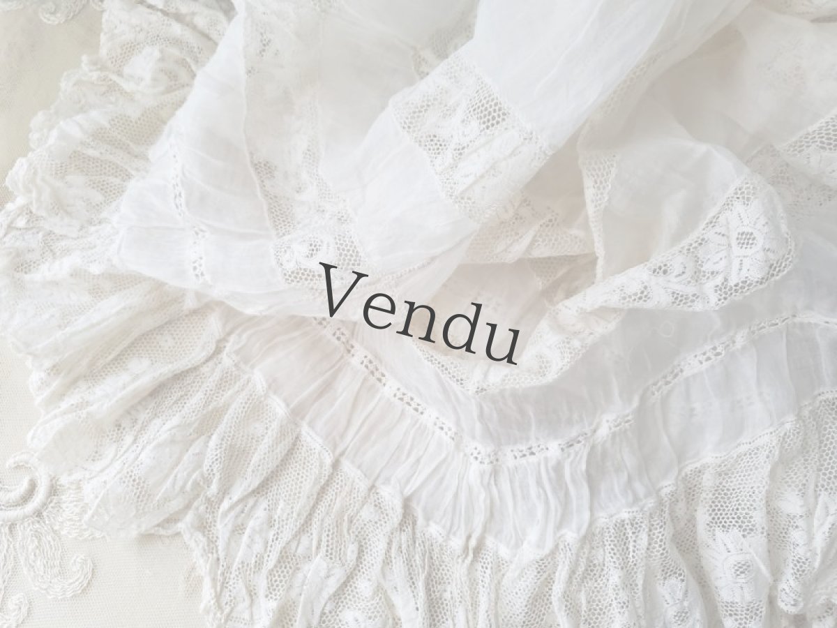 画像5: フランスアンティーク　ジュポンの裾はぎれ　ヴァランシエンヌレース200cm(400cm) (5)