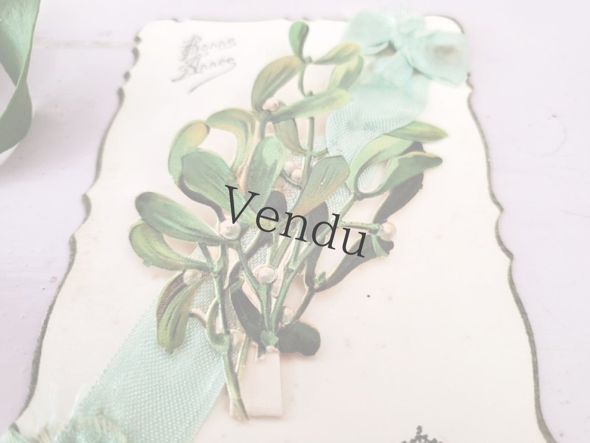 画像2: フランス 1935年 Bonne Année ポストカード ヤドリギ (2)