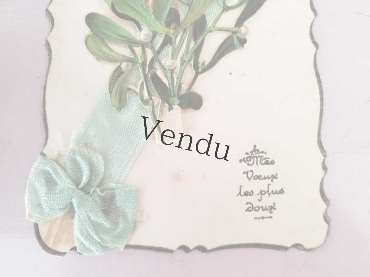 画像4: フランス 1935年 Bonne Année ポストカード ヤドリギ (4)