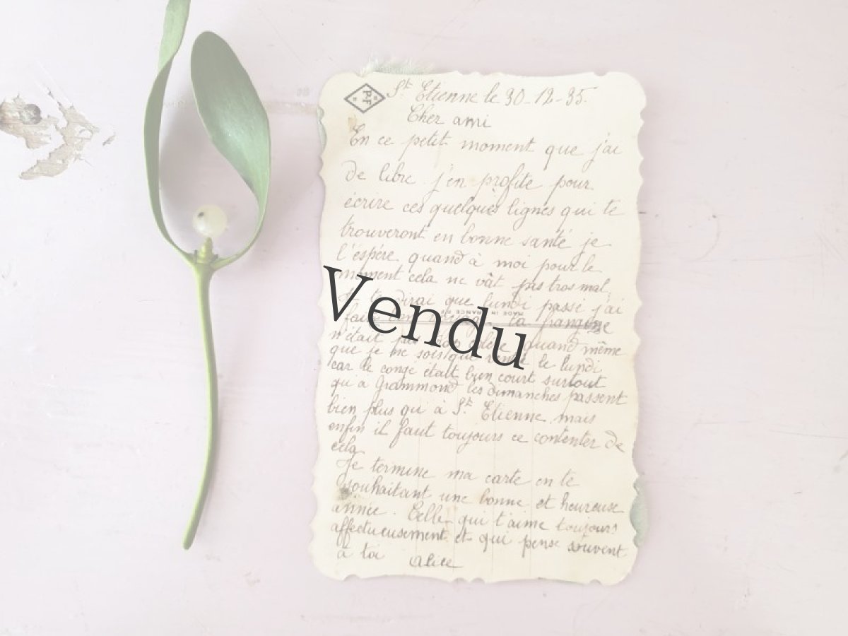 画像5: フランス 1935年 Bonne Année ポストカード ヤドリギ (5)