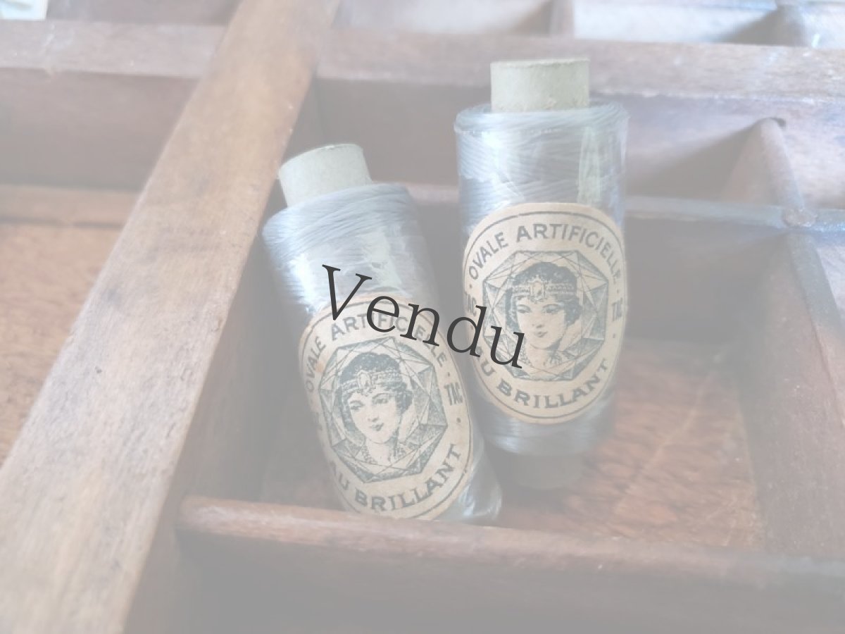 画像4: フランスヴィンテージ 未使用 筒状糸巻き ブリリアントブルー (4)