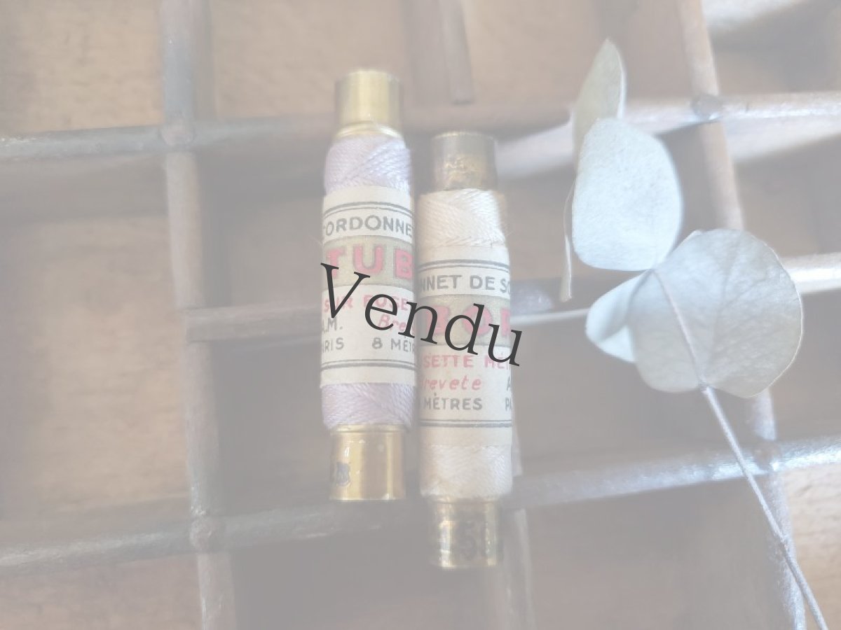 画像5: フランスヴィンテージ 未使用 シルクの筒状糸巻き TUBOR ラベンダー (5)