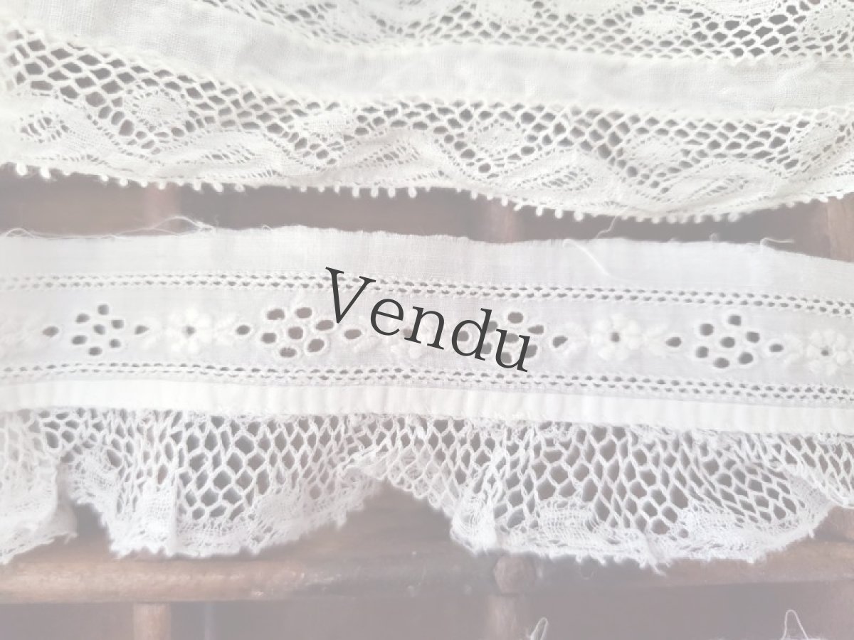 画像3: フランスアンティーク　刺繍レース 3本セット (3)
