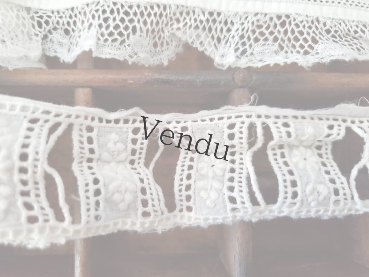 画像4: フランスアンティーク　刺繍レース 3本セット (4)