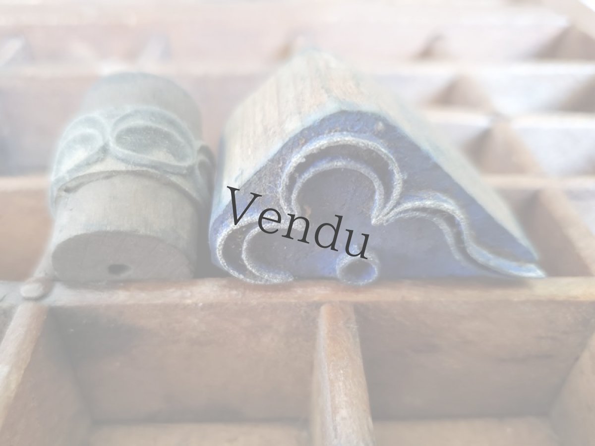 画像4: フランス 1900年前後 刺繍木製スタンプ 2こセット (4)