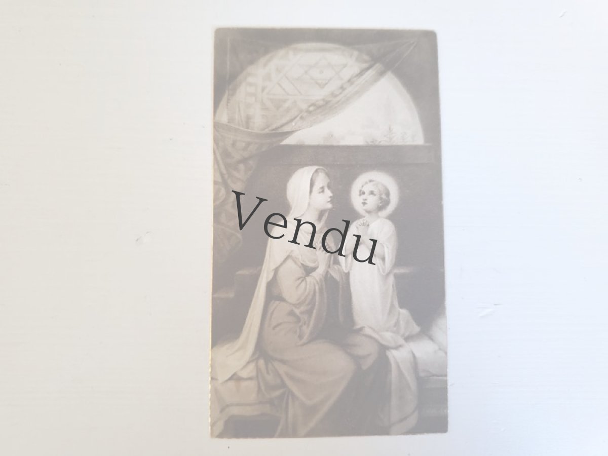 画像5: フランスアンティーク  小さな聖母マリア様像とホーリーカードのセット (5)