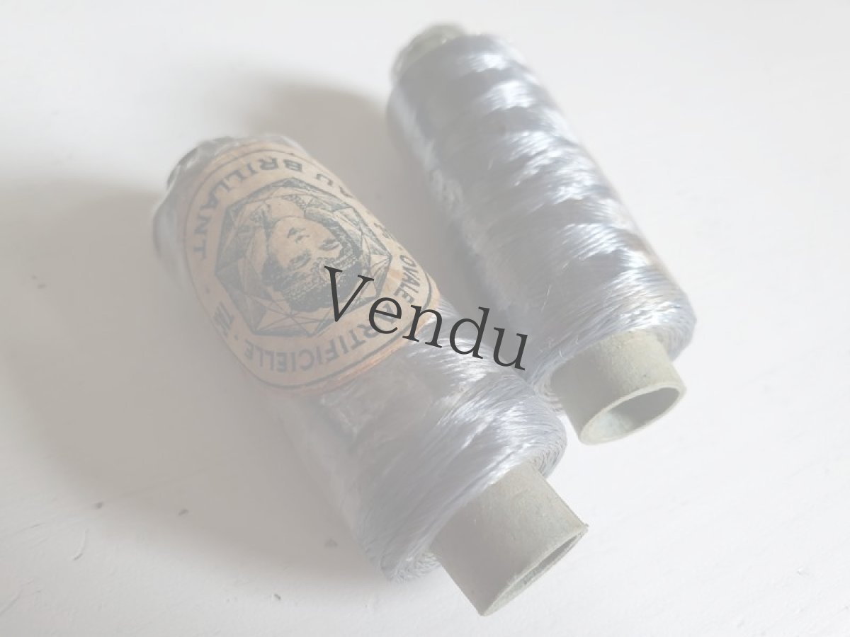 画像5: フランスヴィンテージ 未使用 筒状糸巻き ブリリアントブルー (5)