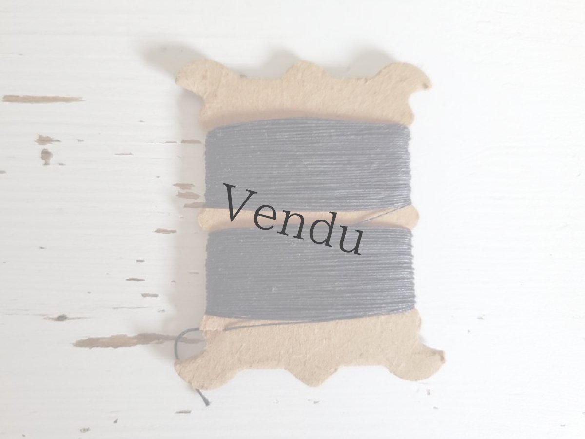 画像3: フランスアンティーク　リネン糸巻き 黒 COUSIN FRÈRES 40 (3)