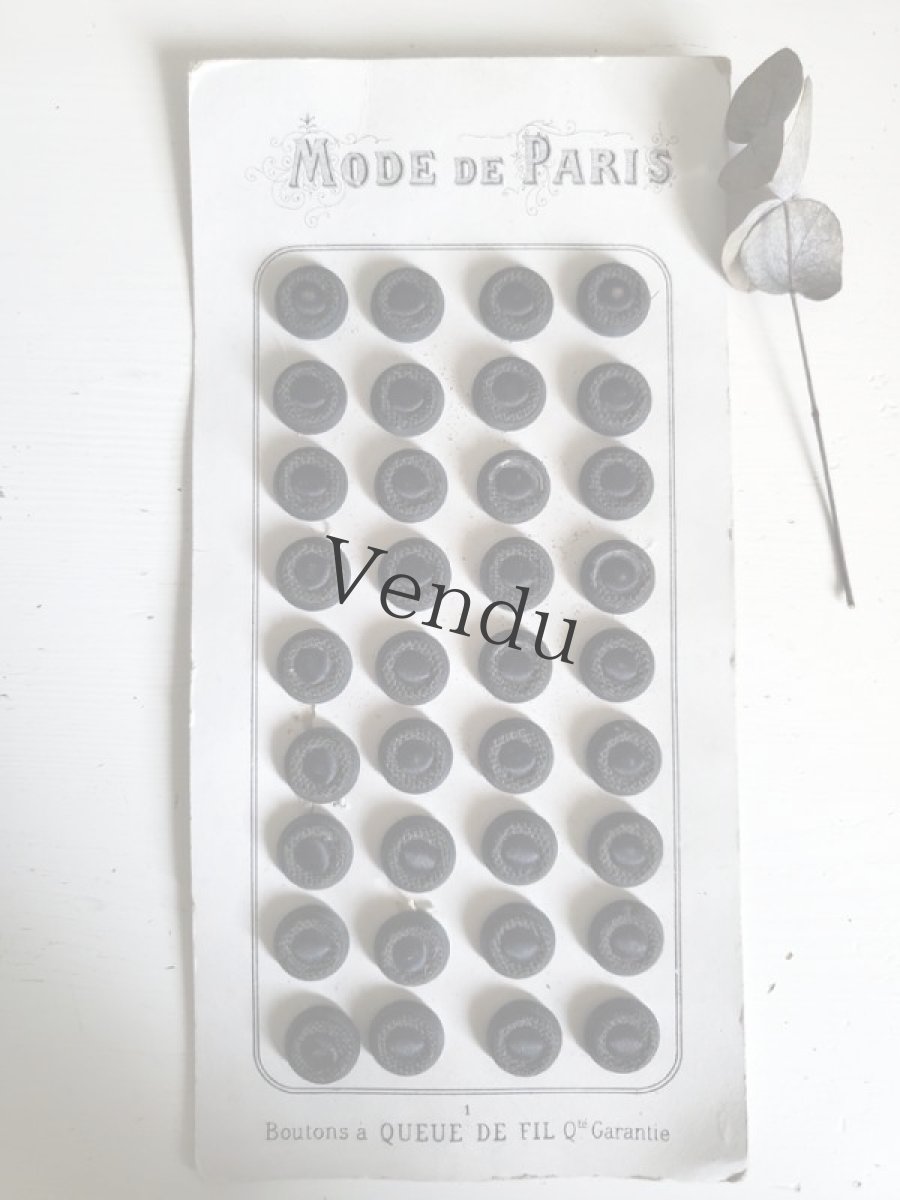 画像2: フランス 1900年前後　布製ボタンシート MODE DE PARIS 16mm (2)