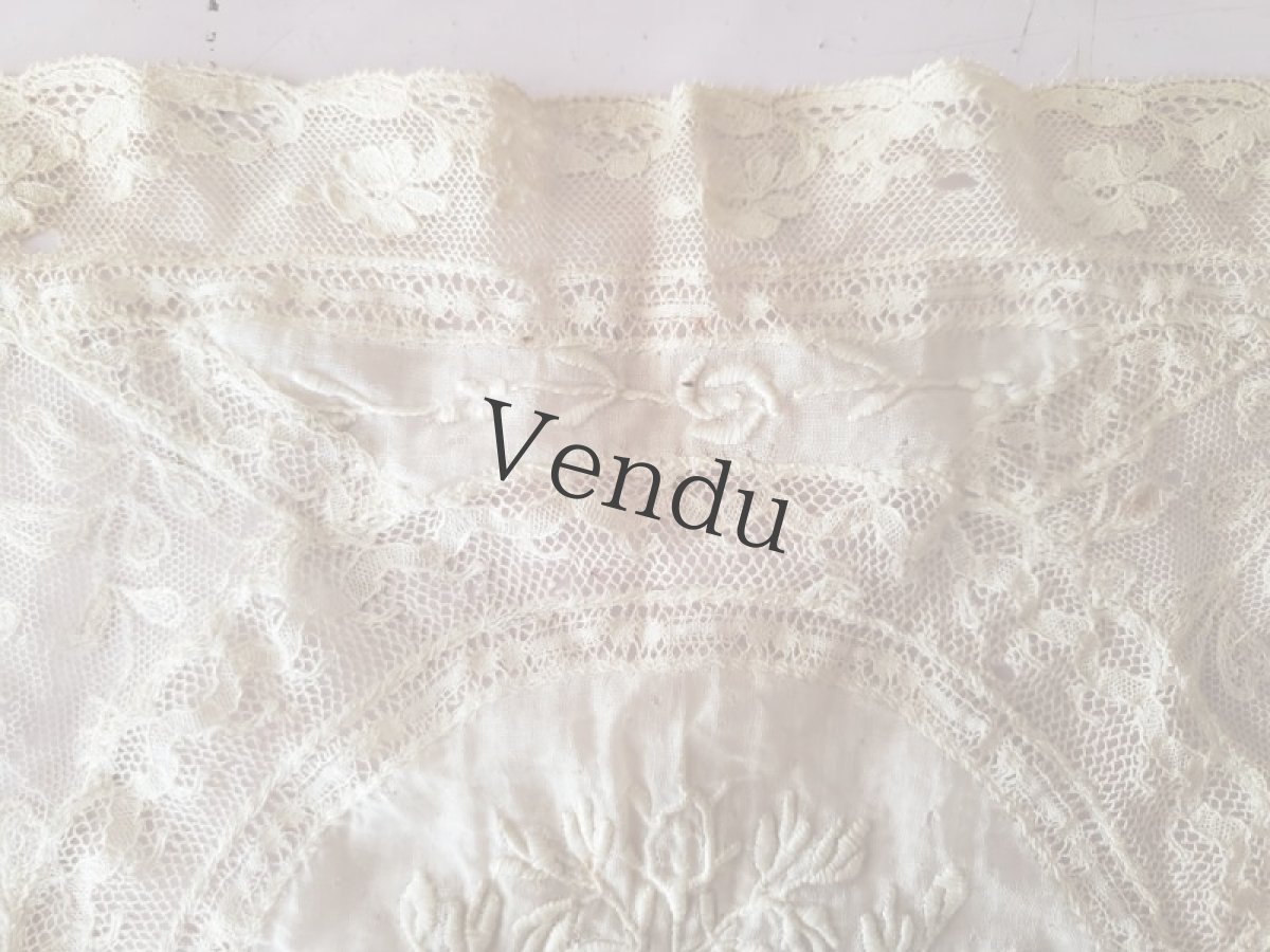 画像5: フランスアンティーク　ノルマンディレースのドイリー (5)